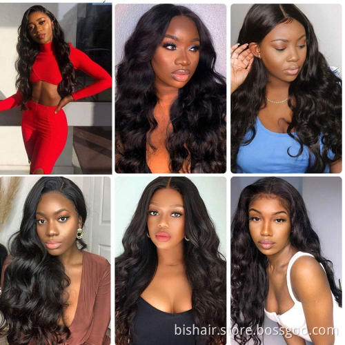 Lace Front Wigs Human Hair 30 inch Body Wave T Lace Frontal Wigs For Black Woman 150% Density 12A Dyale Natural Black Hair Wig